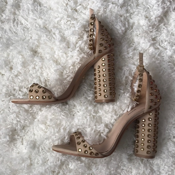 Schutz Marcelle Oyster Suede Block Heel Sandals - Picture 5 of 6